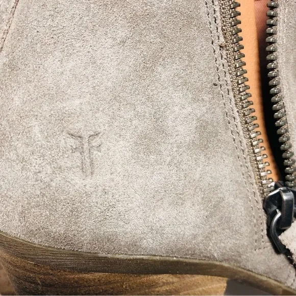 Frye Judith Zip Bootie Women's Ankle Boots Suede Booties Taupe 71735 size 8