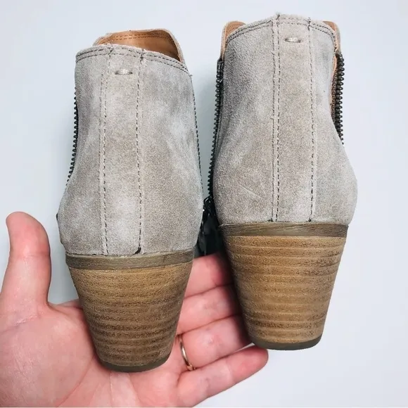 Frye Judith Zip Bootie Women's Ankle Boots Suede Booties Taupe 71735 size 8
