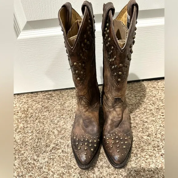 Frye Leather Boots with Studded Detailing