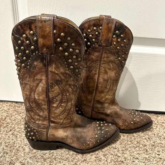 Frye Leather Boots with Studded Detailing