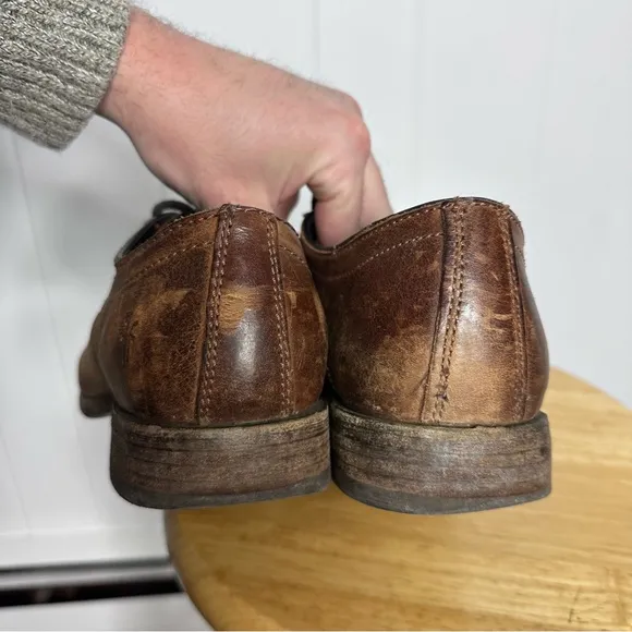 Frye Leather Distressed Cap Toe Oxford Shoes