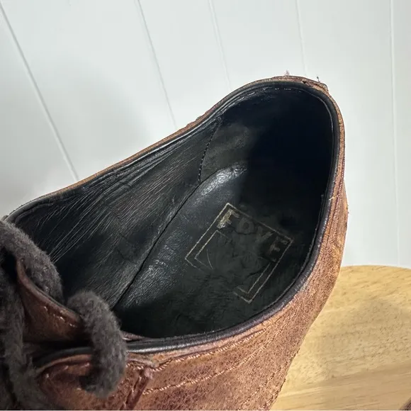 Frye Leather Distressed Cap Toe Oxford Shoes