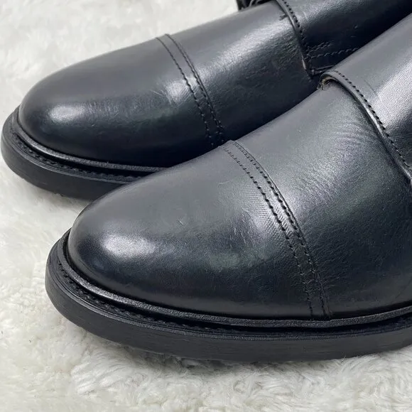 Frye Men's Black James Double Monk Strap Oxford Leather Shoes Size 11