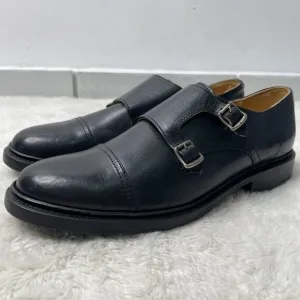 Frye Men's Black James Double Monk Strap Oxford Leather Shoes Size 11