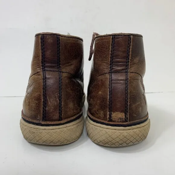 Frye Men’s Essex Chukka Shearling Lined Cognac Leather Boots Size 7