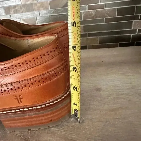 Frye Mens James Lug Brown Leather Oxford Dress Shoes Wingtip Size 12