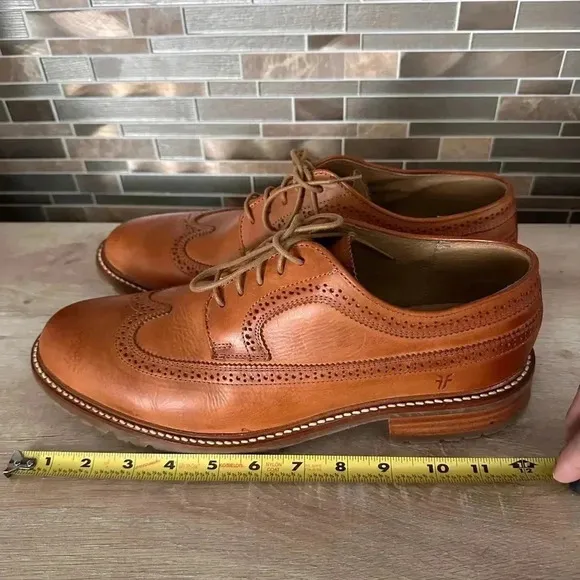 Frye Mens James Lug Brown Leather Oxford Dress Shoes Wingtip Size 12