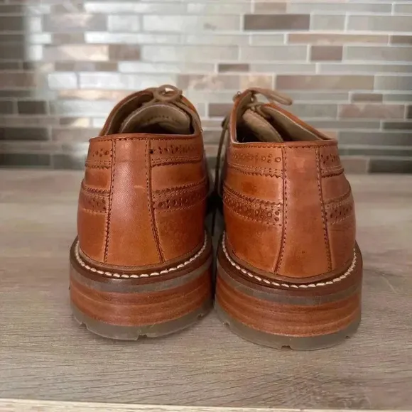 Frye Mens James Lug Brown Leather Oxford Dress Shoes Wingtip Size 12