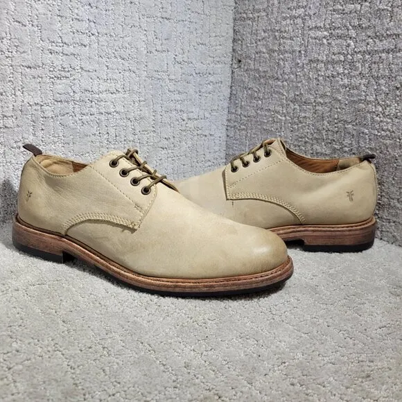Frye Murray Mens Size 11.5 Taupe Leather Lace-Up Oxford Dress Shoes 3480431.TPE