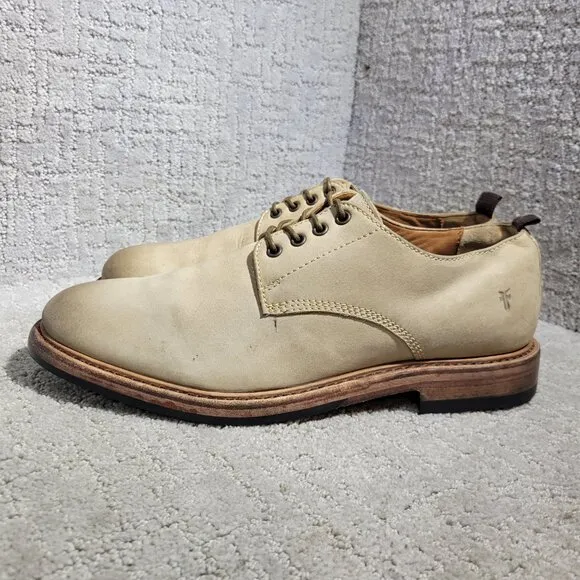 Frye Murray Mens Size 11.5 Taupe Leather Lace-Up Oxford Dress Shoes 3480431.TPE