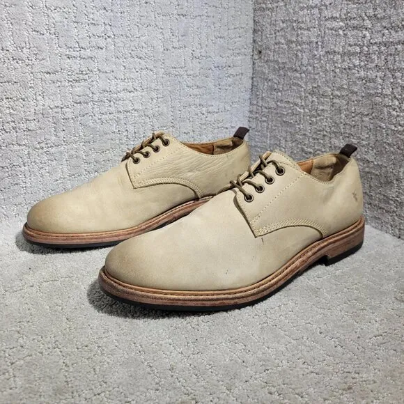 Frye Murray Mens Size 11.5 Taupe Leather Lace-Up Oxford Dress Shoes 3480431.TPE