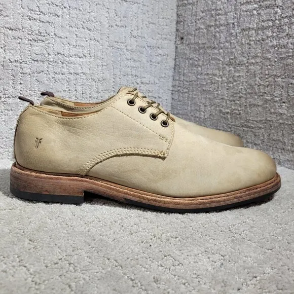 Frye Murray Mens Size 11.5 Taupe Leather Lace-Up Oxford Dress Shoes 3480431.TPE