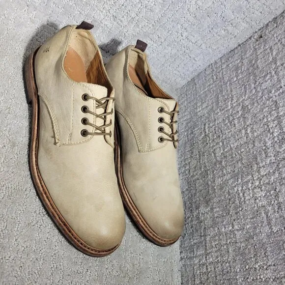 Frye Murray Mens Size 11.5 Taupe Leather Lace-Up Oxford Dress Shoes 3480431.TPE