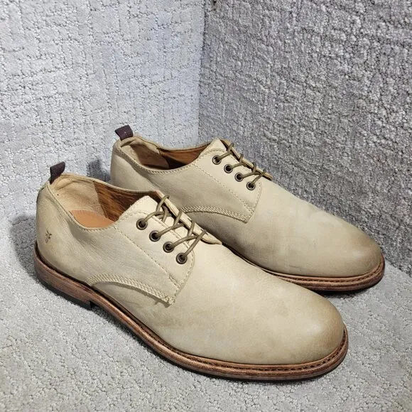 Frye Murray Mens Size 11.5 Taupe Leather Lace-Up Oxford Dress Shoes 3480431.TPE