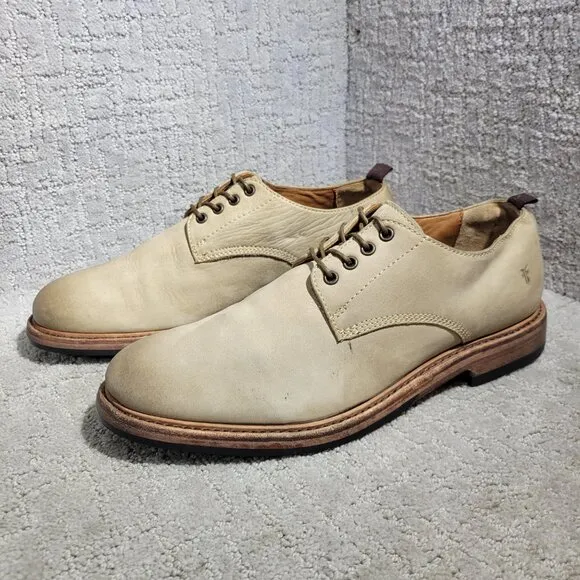 Frye Murray Mens Size 11.5 Taupe Leather Lace-Up Oxford Dress Shoes 3480431.TPE