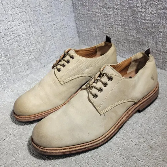 Frye Murray Mens Size 11.5 Taupe Leather Lace-Up Oxford Dress Shoes 3480431.TPE