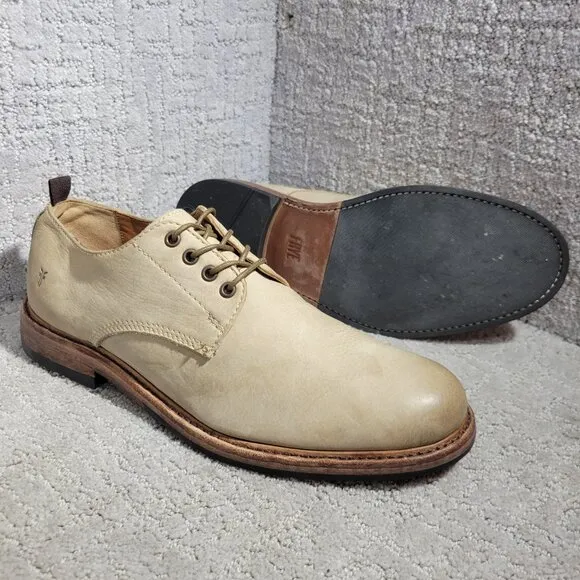 Frye Murray Mens Size 11.5 Taupe Leather Lace-Up Oxford Dress Shoes 3480431.TPE