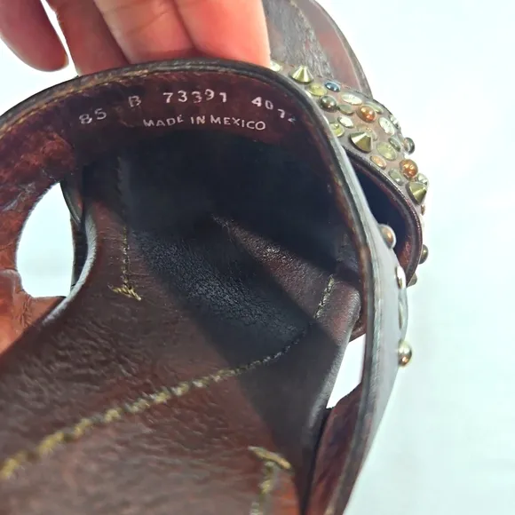 Frye Womens Brown Leather Sandals Sz 7