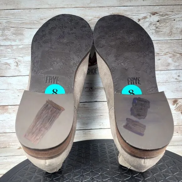 Frye Women's Size 8 Misty Chelsea Boot Slip On Taupe Ankle Suede Casual Shoes
