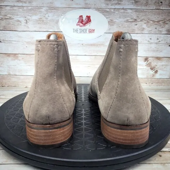 Frye Women's Size 8 Misty Chelsea Boot Slip On Taupe Ankle Suede Casual Shoes