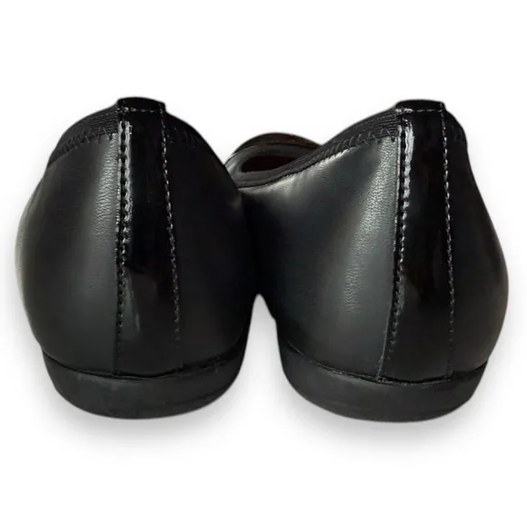 Gabor Cap-Toe Ballet Flats Shoes Black Leather Patent 5.5 / Black