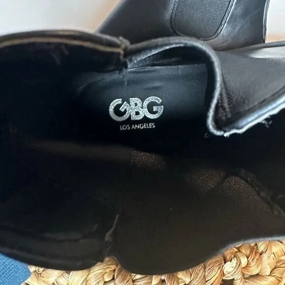 GBG Guess Los Angeles GGAZARA Platform Chunky Black Chelsea Ankle Boots