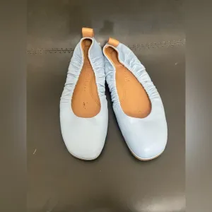 Gentle Souls Light Blue Leather Ballet Flats Size 7 Balletcore Feminine Casual