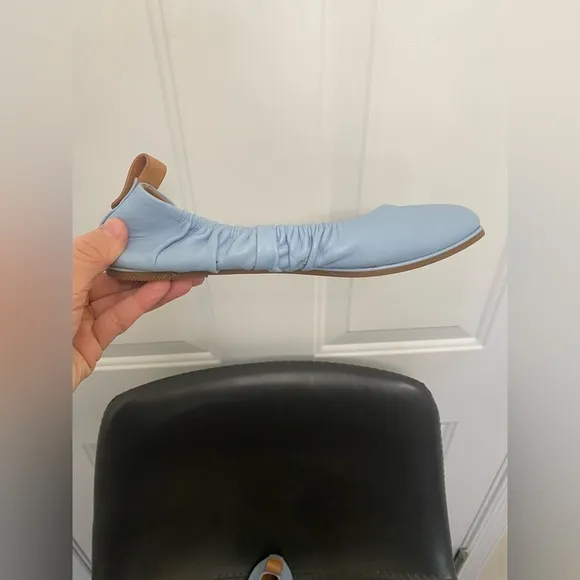 Gentle Souls Light Blue Leather Ballet Flats Size 7 Balletcore Feminine Casual