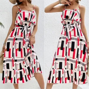Geo Bliss Tie Waist Dress