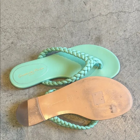 Gianvito Rossi Women's Aqua braided leather Sandals