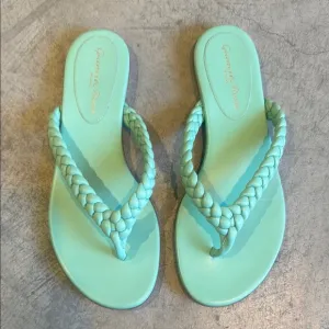 Gianvito Rossi Women's Aqua braided leather Sandals