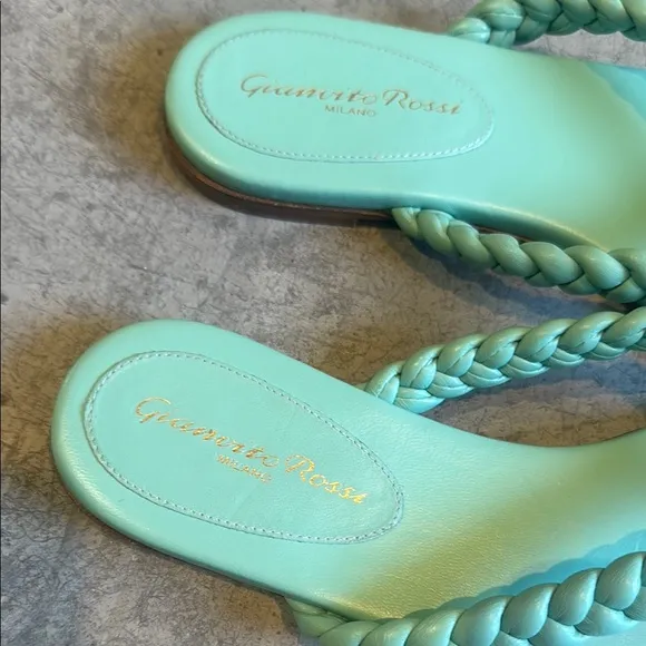 Gianvito Rossi Women's Aqua braided leather Sandals