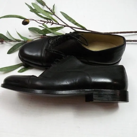 Giorgio Armani Mens Black Oxford dress shoes 7.5