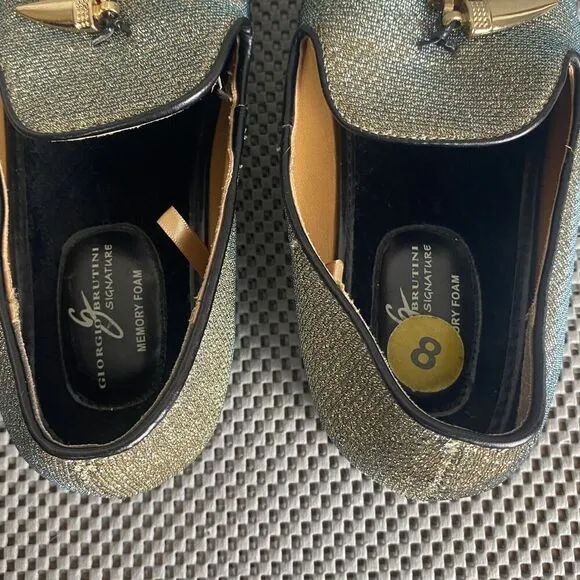 Giorgio Brutini Collide Shoes Mens Size 8 M Gold Blue Slip On Formal Memory Foam