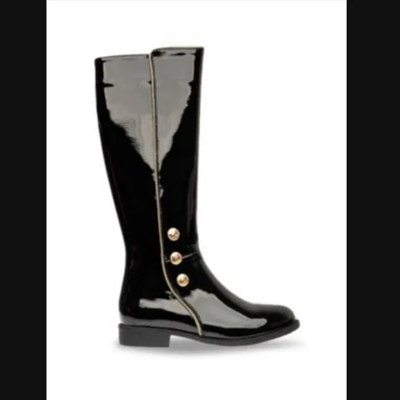 Girls Venettini Patent Leather Knee Boots