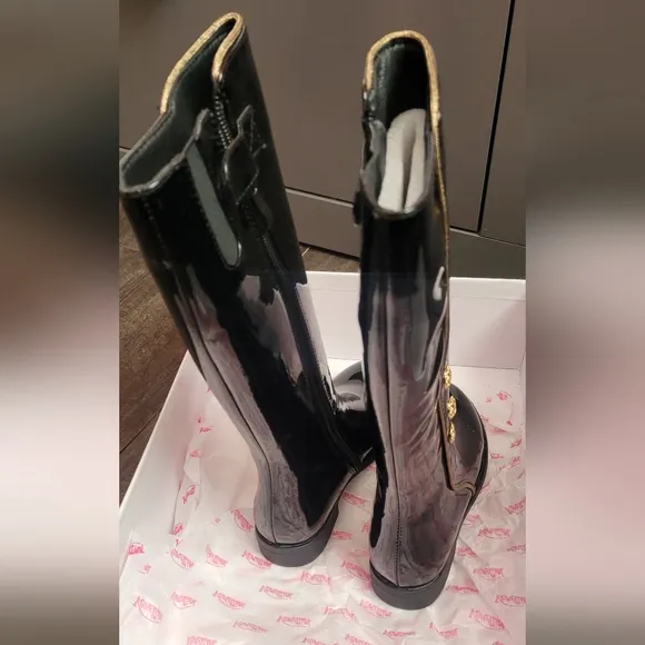 Girls Venettini Patent Leather Knee Boots