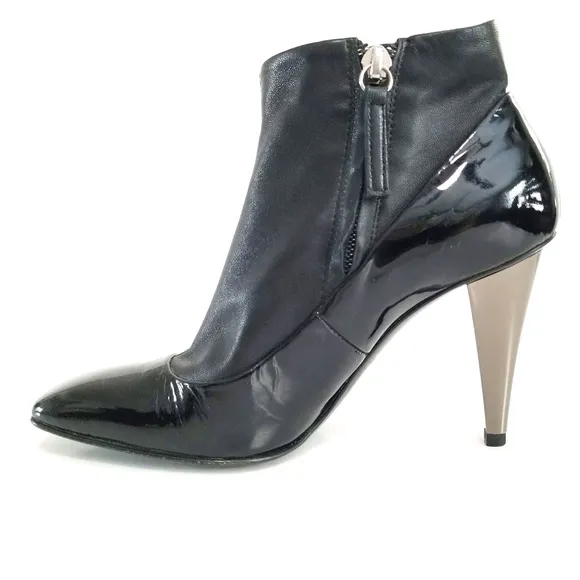 Giuseppe Zanotti Black Leather Patent Sock Boots