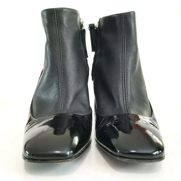 Giuseppe Zanotti Black Leather Patent Sock Boots