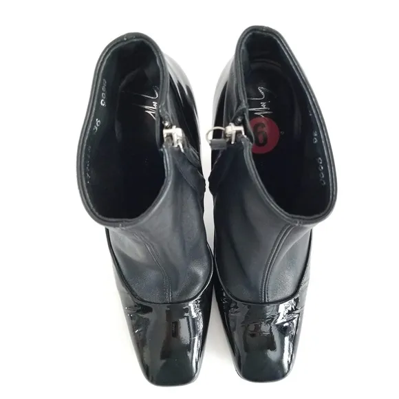 Giuseppe Zanotti Black Leather Patent Sock Boots