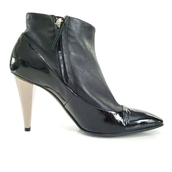 Giuseppe Zanotti Black Leather Patent Sock Boots
