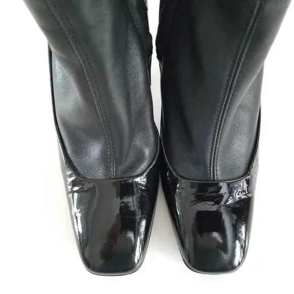 Giuseppe Zanotti Black Leather Patent Sock Boots