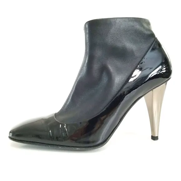 Giuseppe Zanotti Black Leather Patent Sock Boots