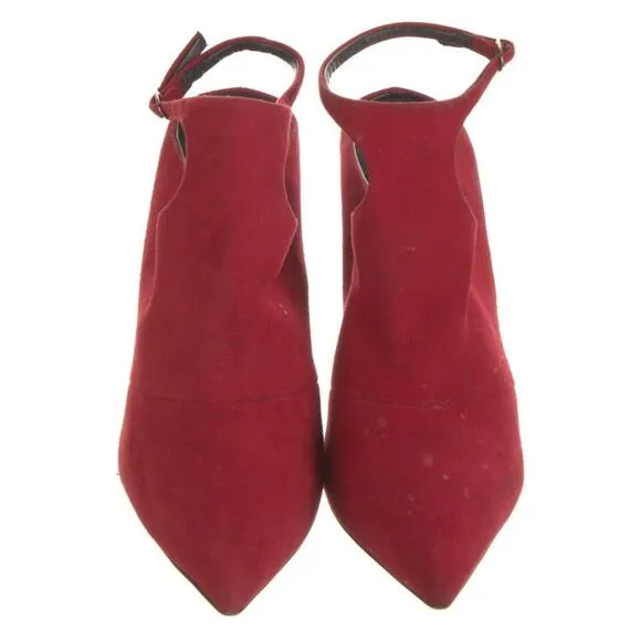 Giuseppe Zanotti Red Suede Leather High Heel Shoes Ankle Booties EU 38.5