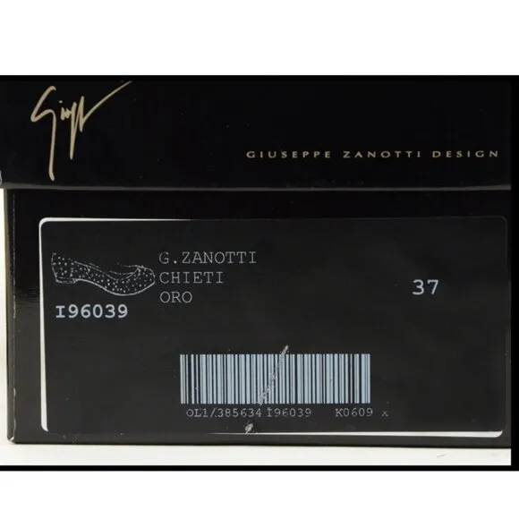 GIUSEPPE ZANOTTI SHOES BALLET FLATS STUDDED GOLD LEATHER IT 36 US 6