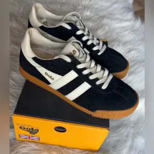 Gola | Elon Gumsole Suede Black &amp; White Sneakers
