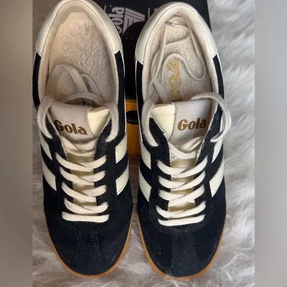 Gola | Elon Gumsole Suede Black &amp; White Sneakers