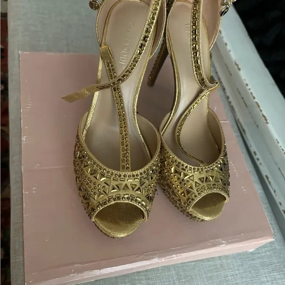 Gold Women's High Heel Shoes