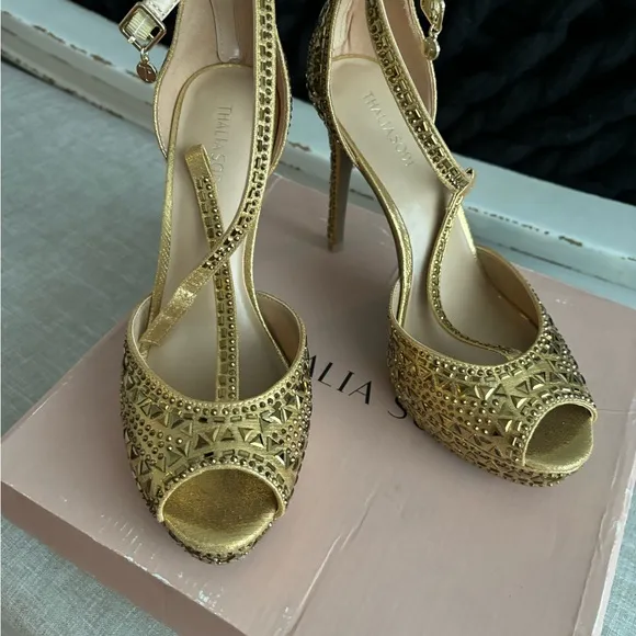 Gold Women's High Heel Shoes