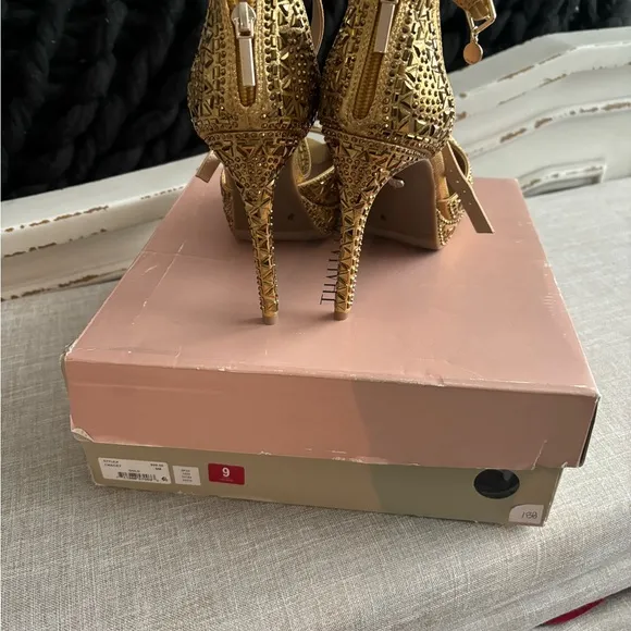 Gold Women's High Heel Shoes