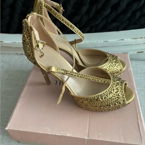 Gold Women's High Heel Shoes
